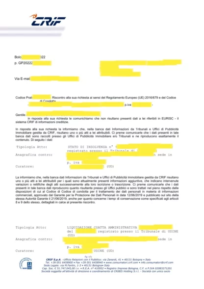 CRIF VISURA INSOLVENZA