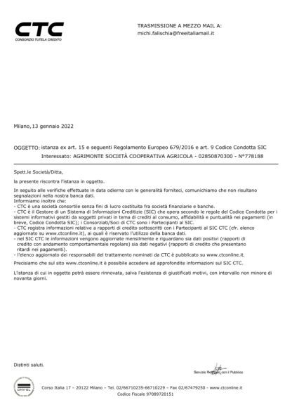 ESEMPIO CTC AZIENDA PULITA