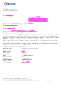 VISURA EXPERIAN ESEMPIO DATI POSITIVI