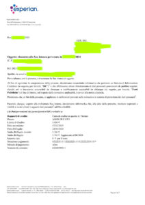 VISURA EXPERIAN DATI NEGATIVI