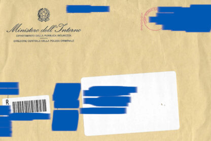 CASELLARIO POLIZIA CRIMINALE MINISTERO DELL'INTERNO ESEMPIO