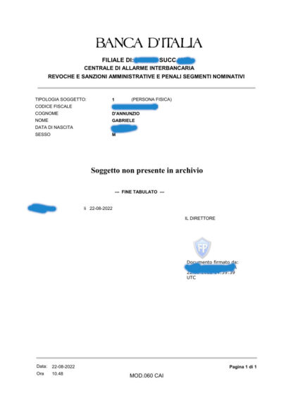 VISURA CAI PULITA