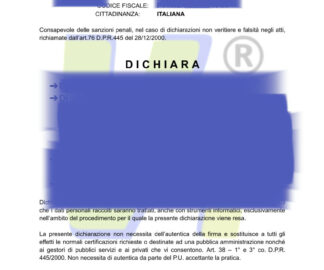 AUTOCERTIFICAZIONE CASELLARIO GIUDIZIALE GENERALE