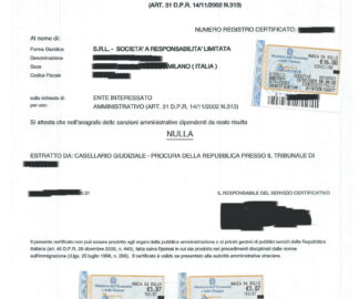 CERTIFICATO DELLANAGRAFE DELLE SANZIONI AMMINISTRATIVE